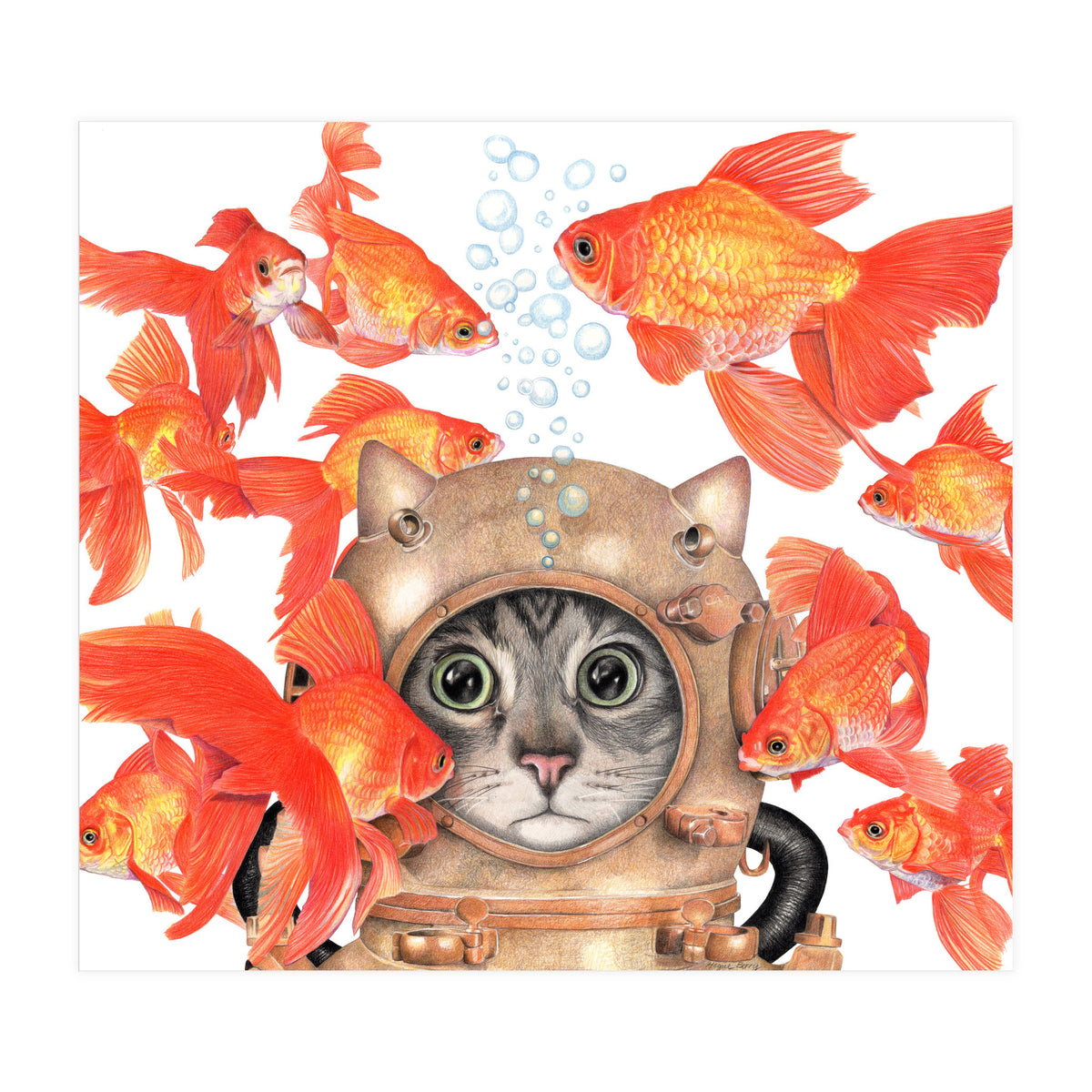 Scuba Catlgbright (Print Only)
