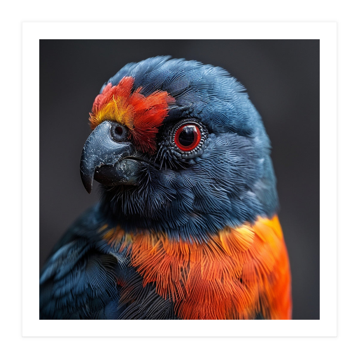Close Up Portrait Of A Colorful Parrot (Print Only)