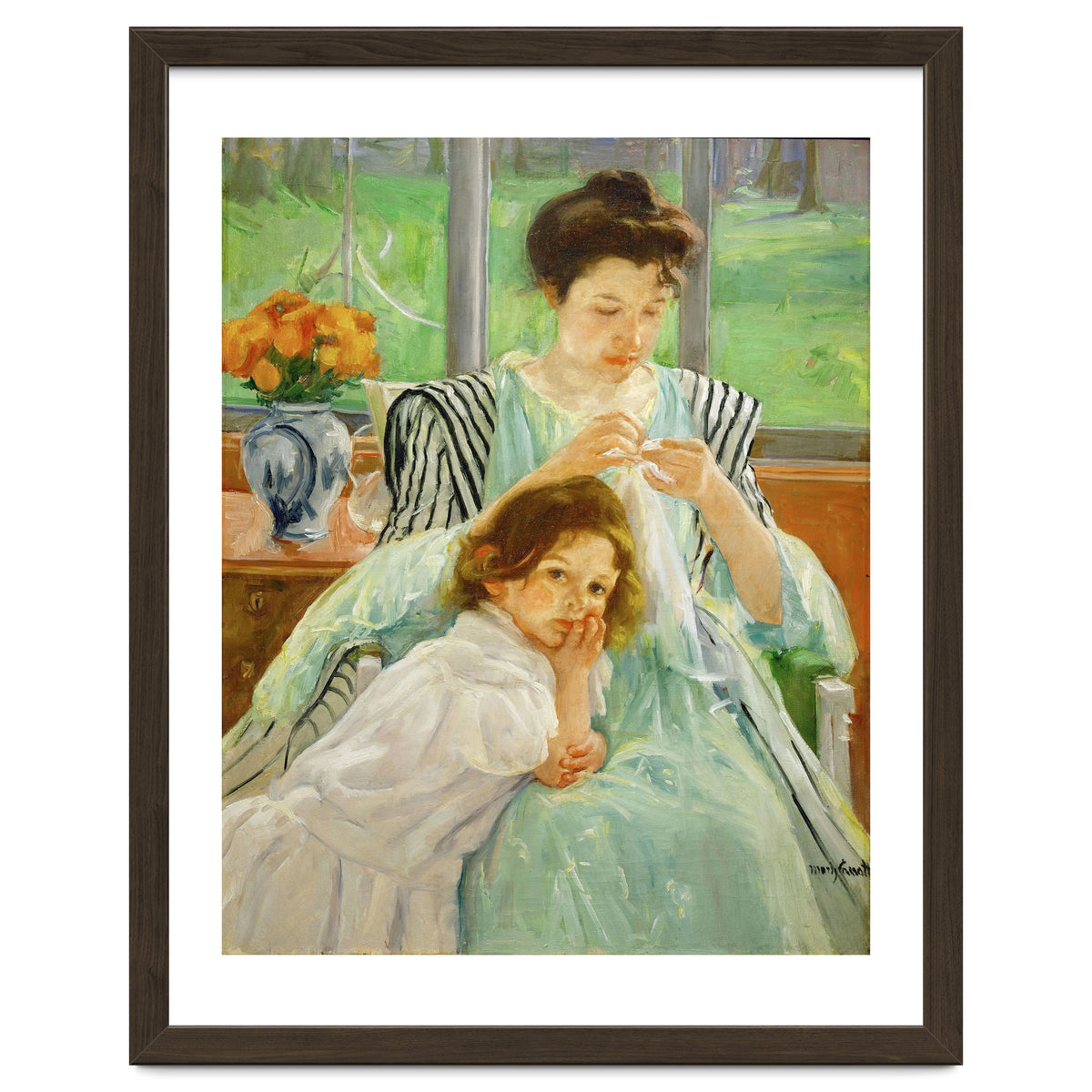 Young mother sewing, 1901 Canvas,92,4 x 73,7 cm.