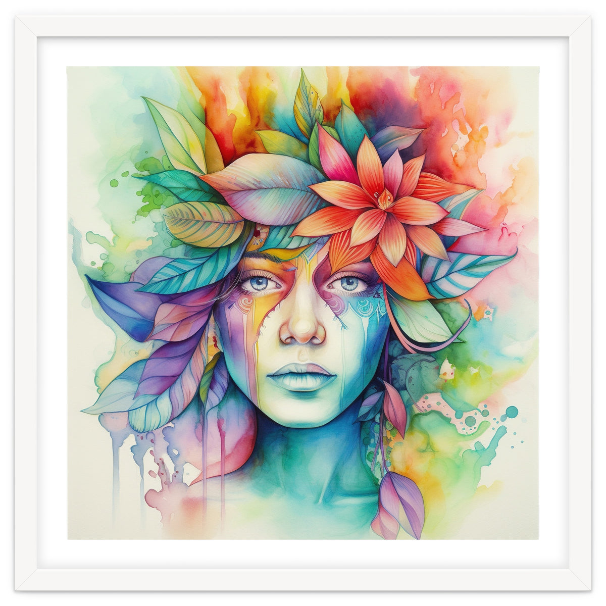 Watercolor Tropical Woman #2