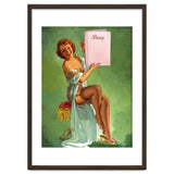 Pinup Girl Posing With Her Big Diary Book thumbnail