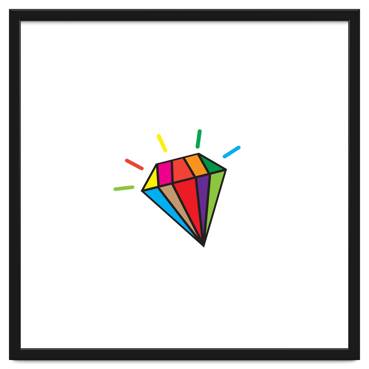 Rainbow colorful diamond