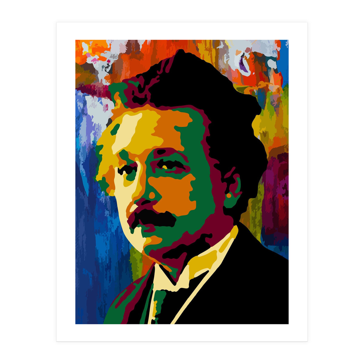 Albert Einstein Colorful Abstract (Print Only)