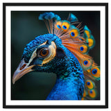 Peacock Bird Portrait Detailed Feathers Vibrant Colors thumbnail