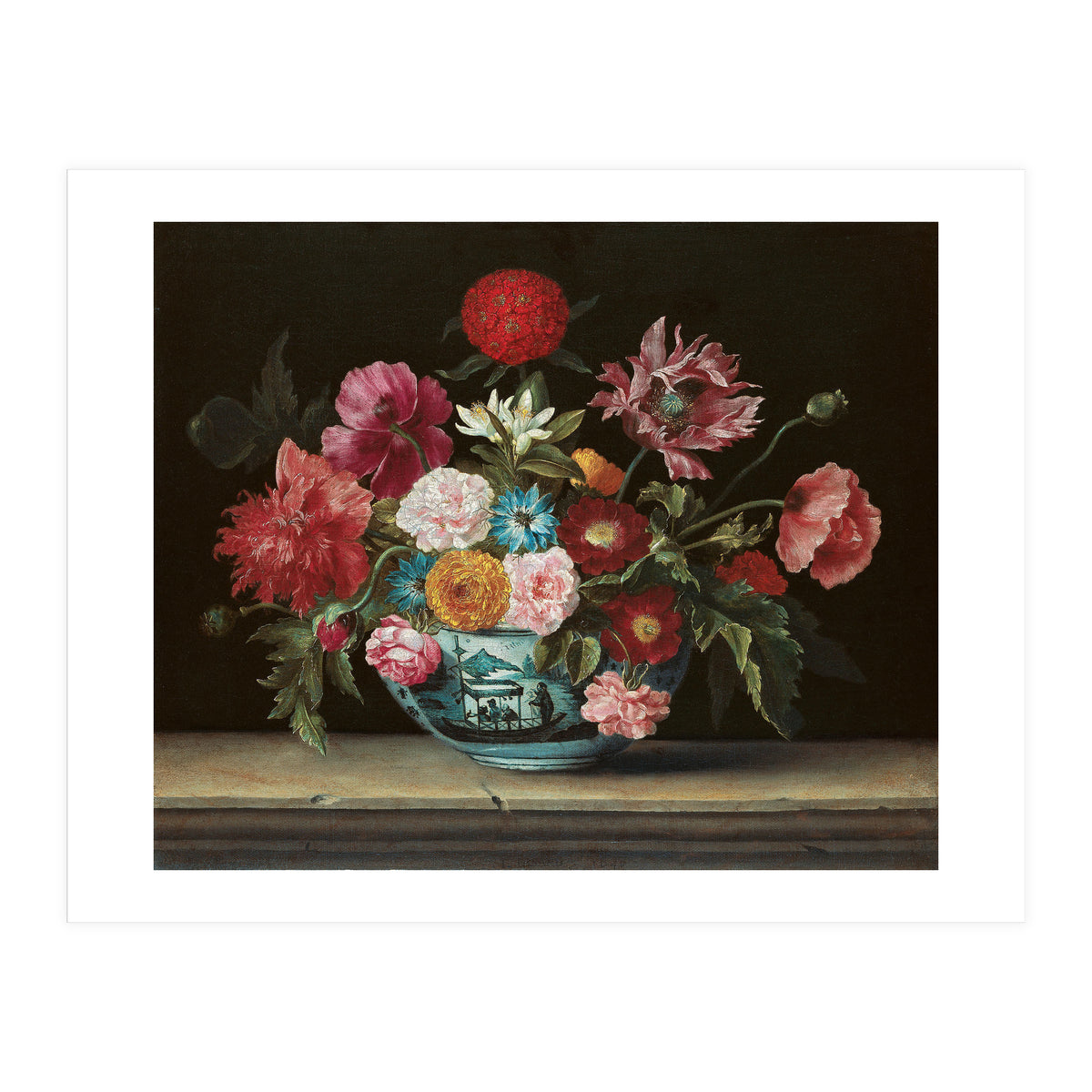 Jacques Linard (París (?), c. 1600-Paris, 1645). Chinese Bowl with Flowers (1640). Oil on canvas.... (Print Only)