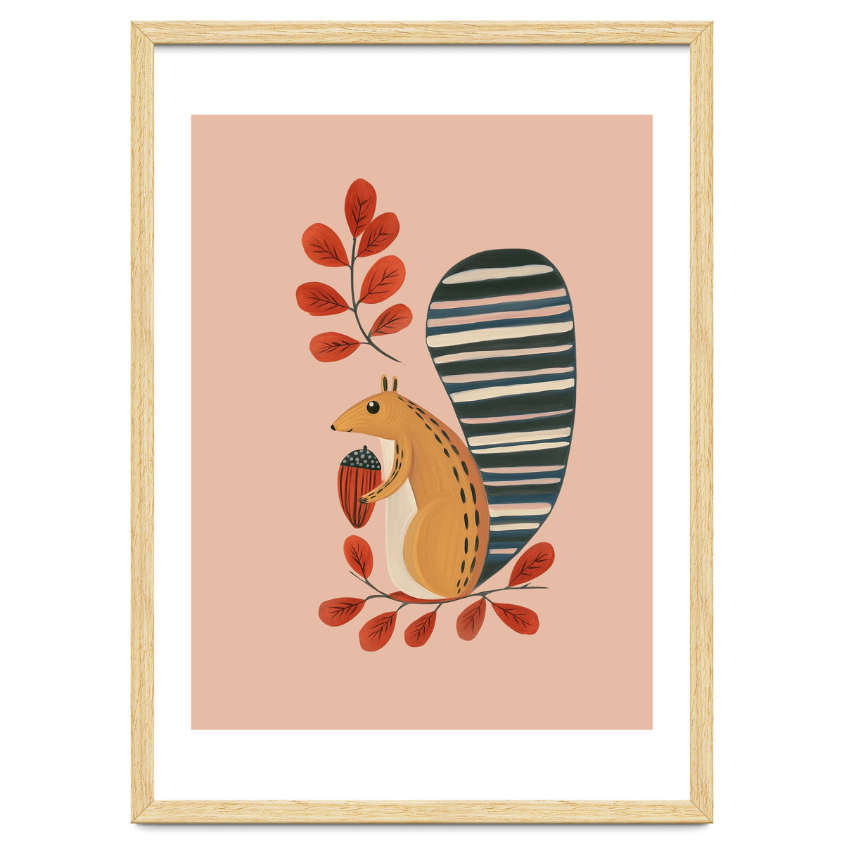 Squirrel In A Pink Autumn