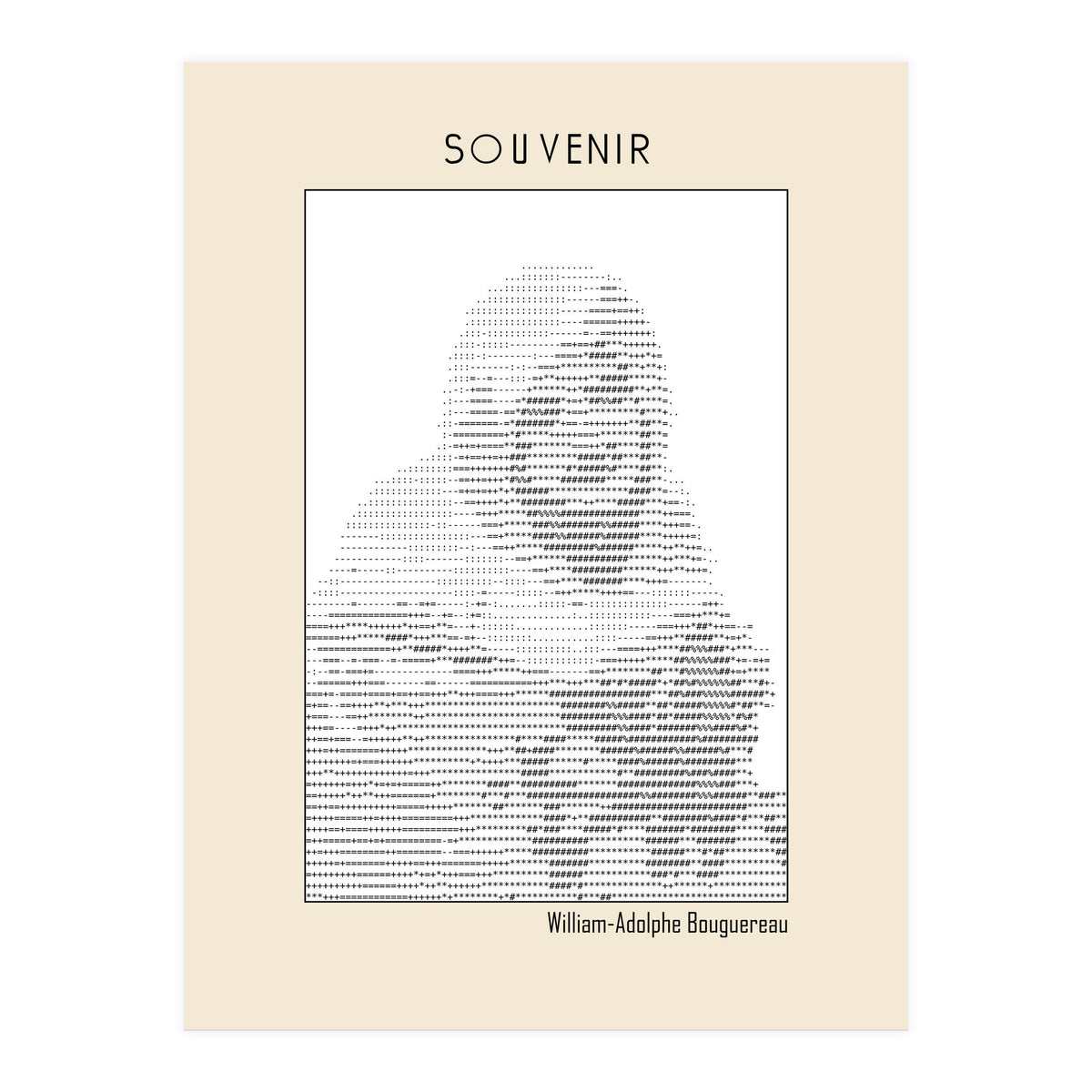 Souvenir – William Adolphe Bouguereau (1894) – Ascii Art (Print Only)