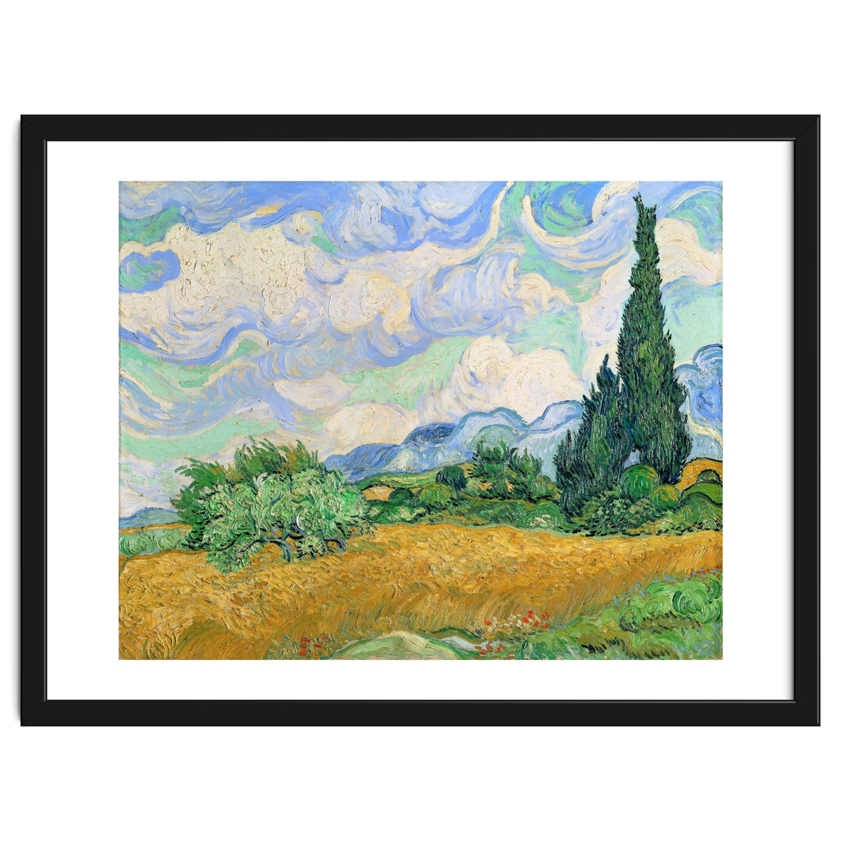 Wheat Field with Cypresses.