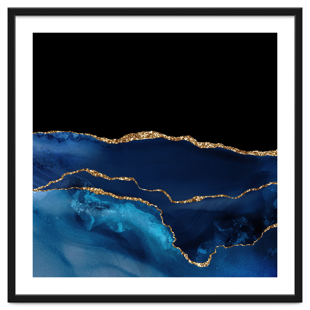 Navy & Gold Agate Texture 07