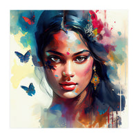 Azure Butterflies Hindu Portrait (Print Only)
