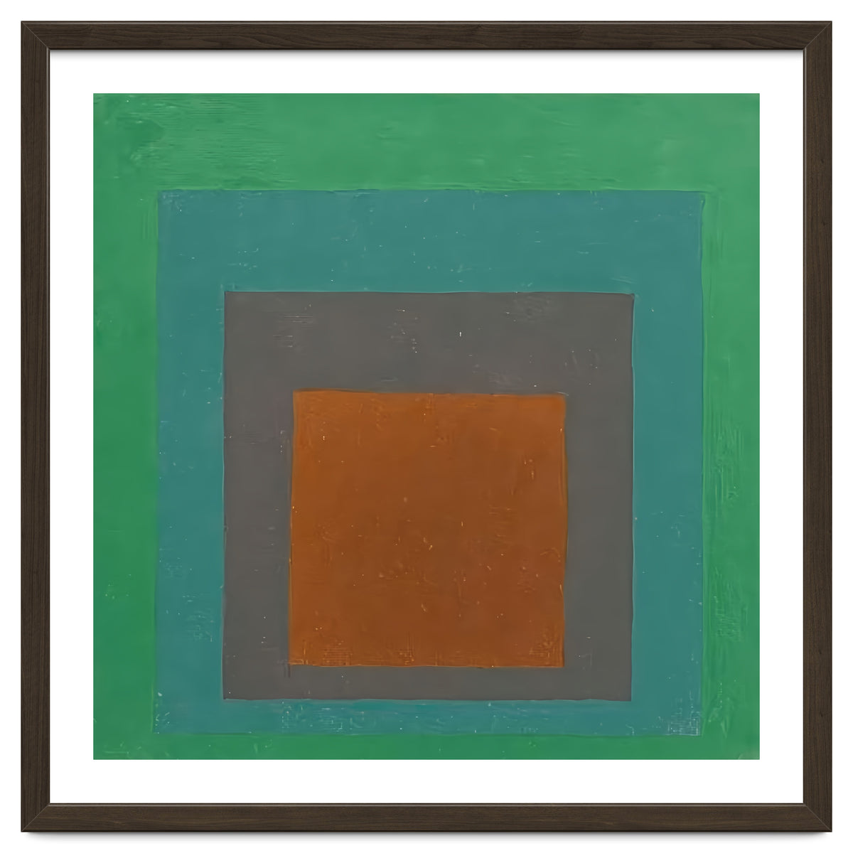 JOSEF ALBERS - HOMAGE TO THE SQUARE GREY BROWN GREEN