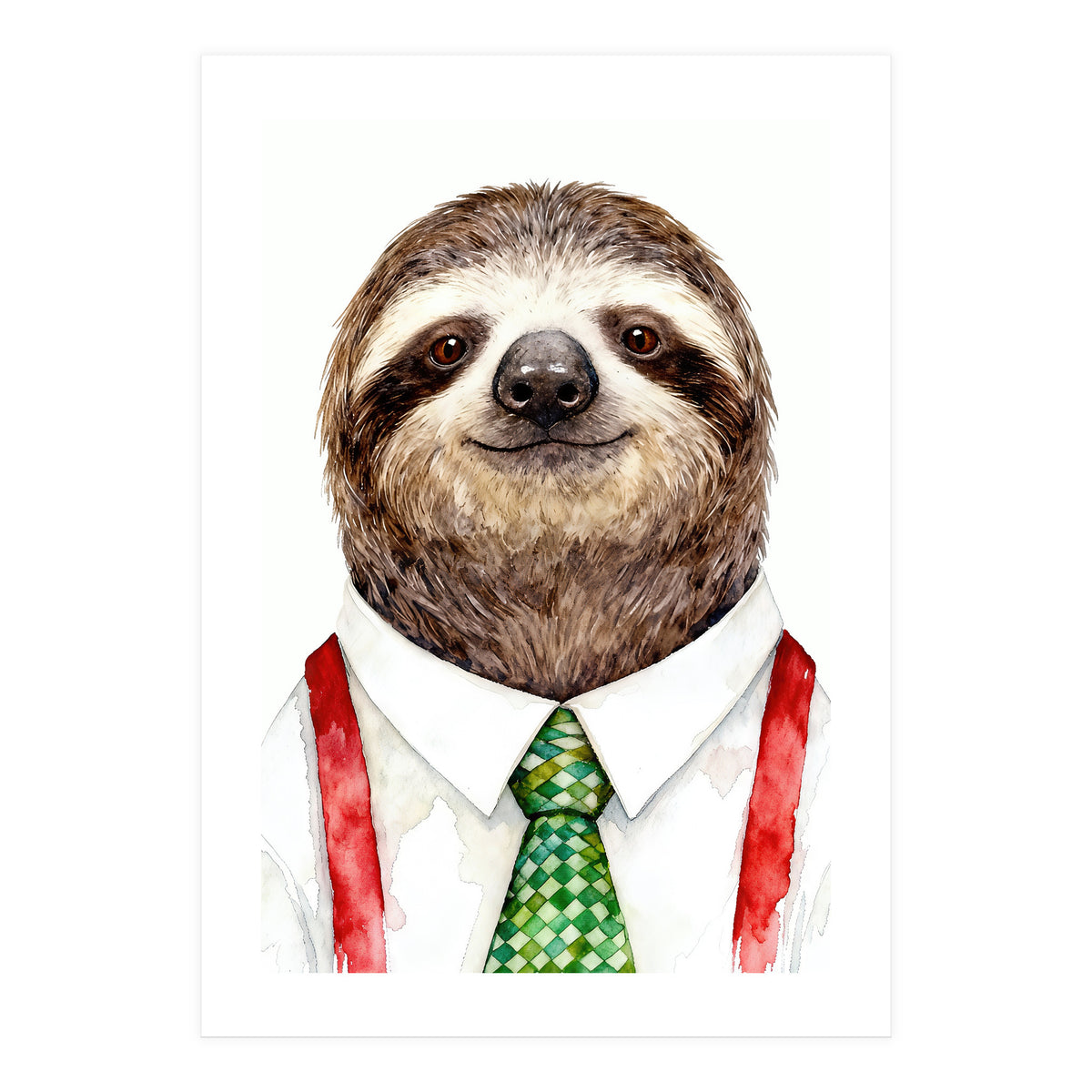 Sloth in the office Attire (Print Only)
