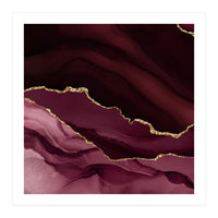 Burgundy & Gold Agate Texture 12 (Print Only)