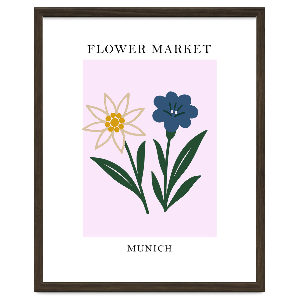 Munich Flower Market - Minimalist Edelweiss Botanical Print