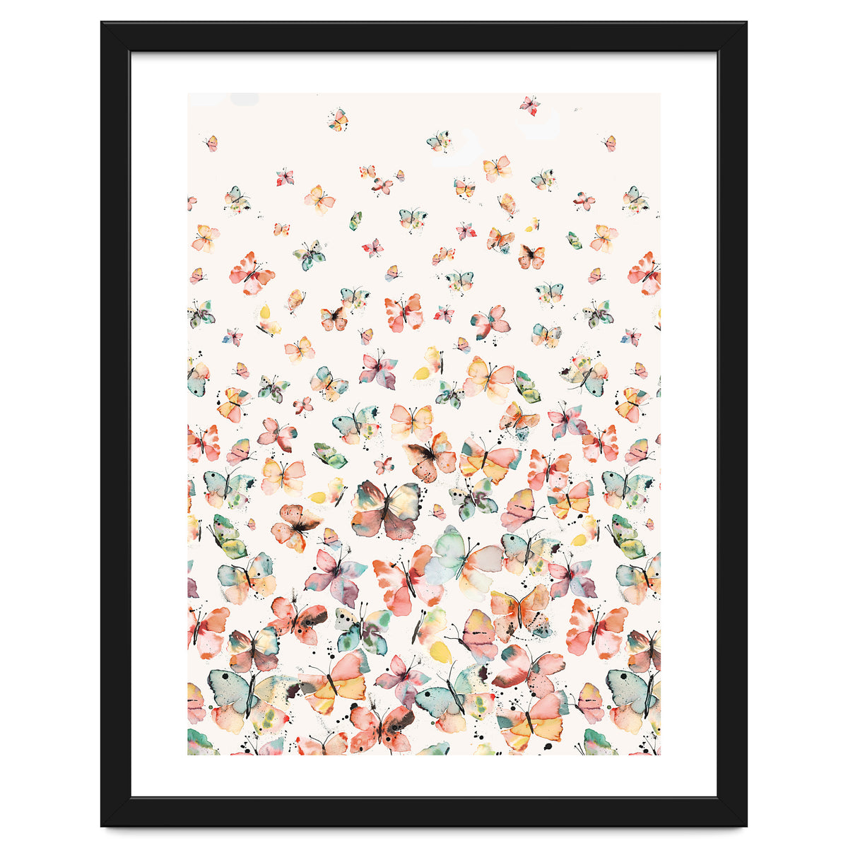 Watercolor Spring Butterflies Apricot