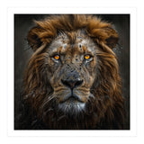 Majestic Lion With Glowing Eyes Close Up Portrait (Print Only) thumbnail