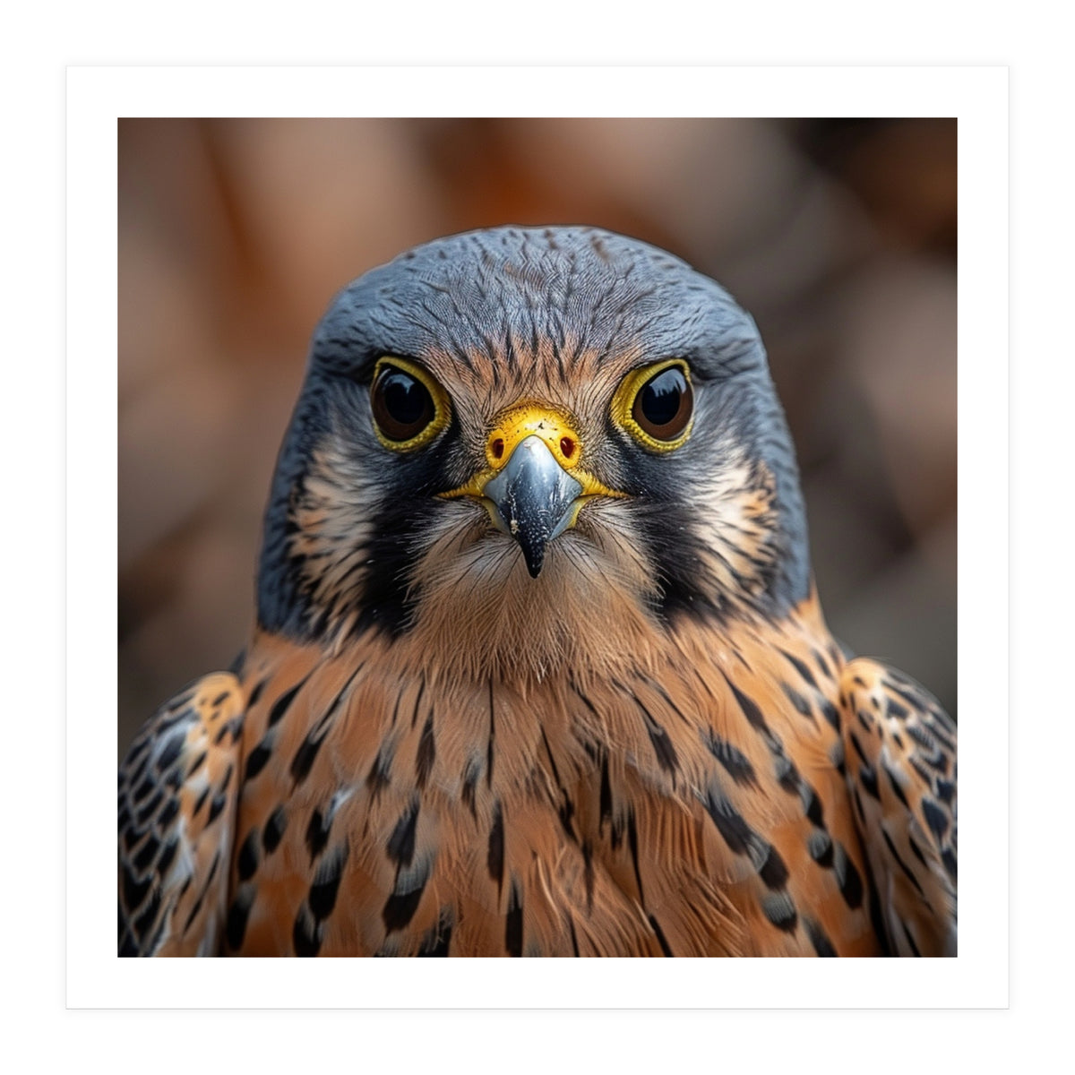 Close Up Kestrel Falcon Bird Portrait Majestic (Print Only)