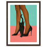 Woman In Heels With Black Cat thumbnail
