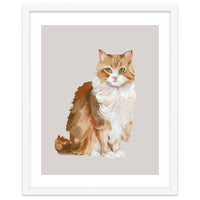 Handpainted messy oil painting of furry baby cat