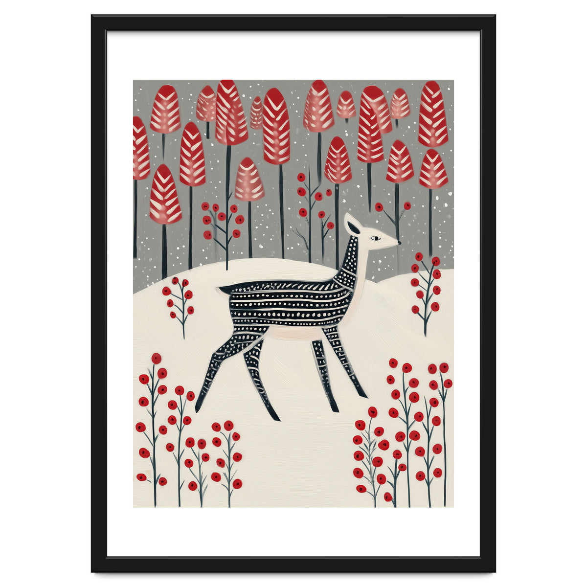 Fawn in a Winter Landscape