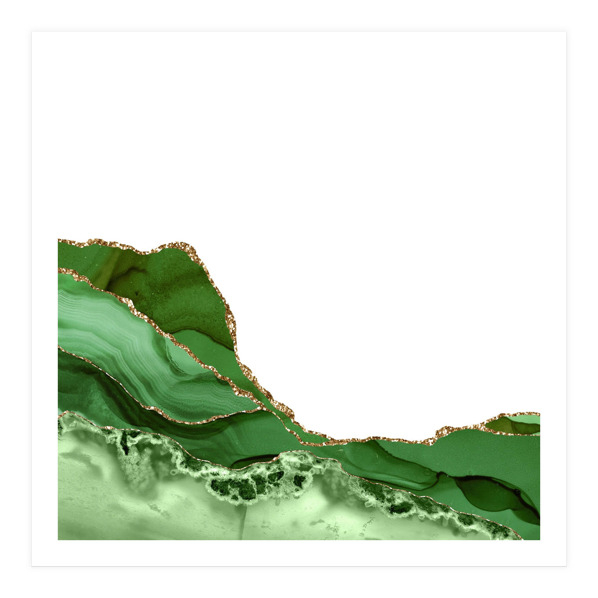 Green & Gold Agate Texture 23 (Print Only)