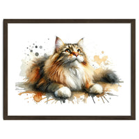Majestic Cat With Watercolor Splashes