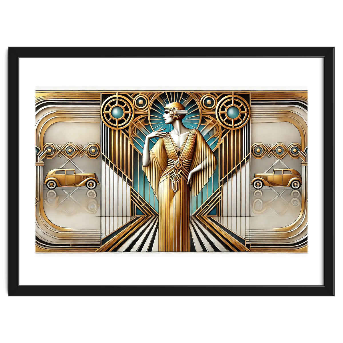 Gatsby Woman Art Deco Scene