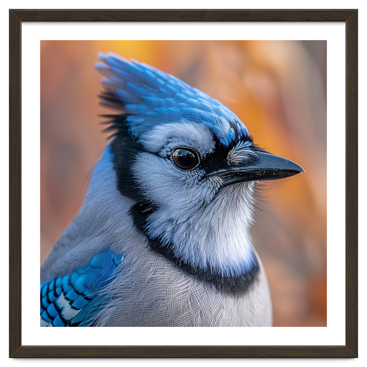 Blue Jay Bird Close Up Detailed Portrait