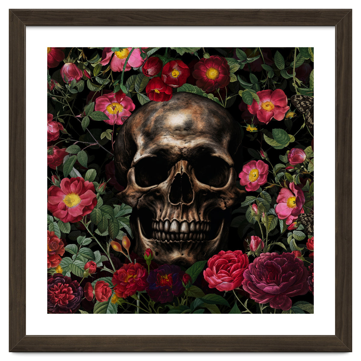 Baroque  Skull And Roses Night Garden 1