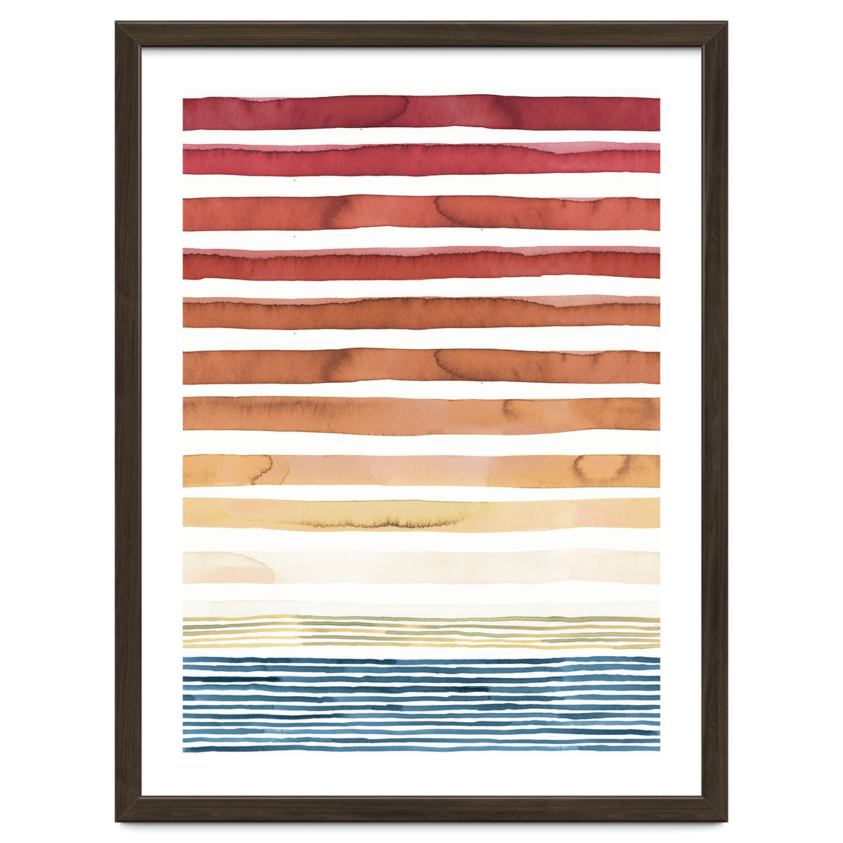 Watercolour Sunset Stripes Orange