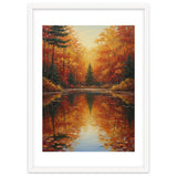 Golden Autumn Reflection: Impasto Forest Landscape thumbnail