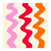 Squiggly Lines - orange, pink and cream (Print Only)