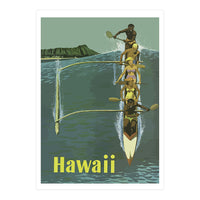 Hawaii, Boat a Big Wave (Print Only)