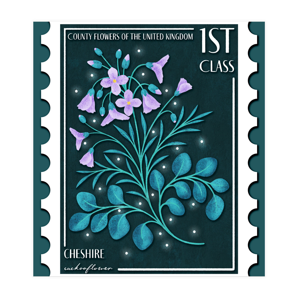 The Cheshire Cuckooflower Postage Stamp (Print Only)
