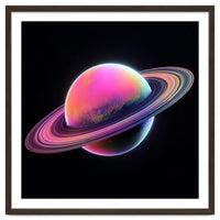Neon Nebula Planet: Surreal Cosmic Illustration