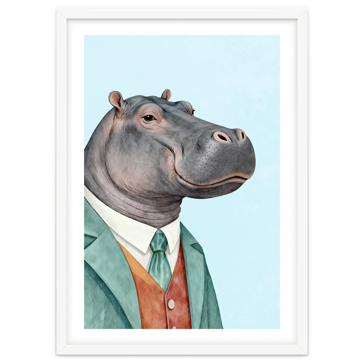 Hippopotamus in Suit
