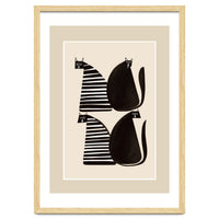 Minimalist Cats In Black And White