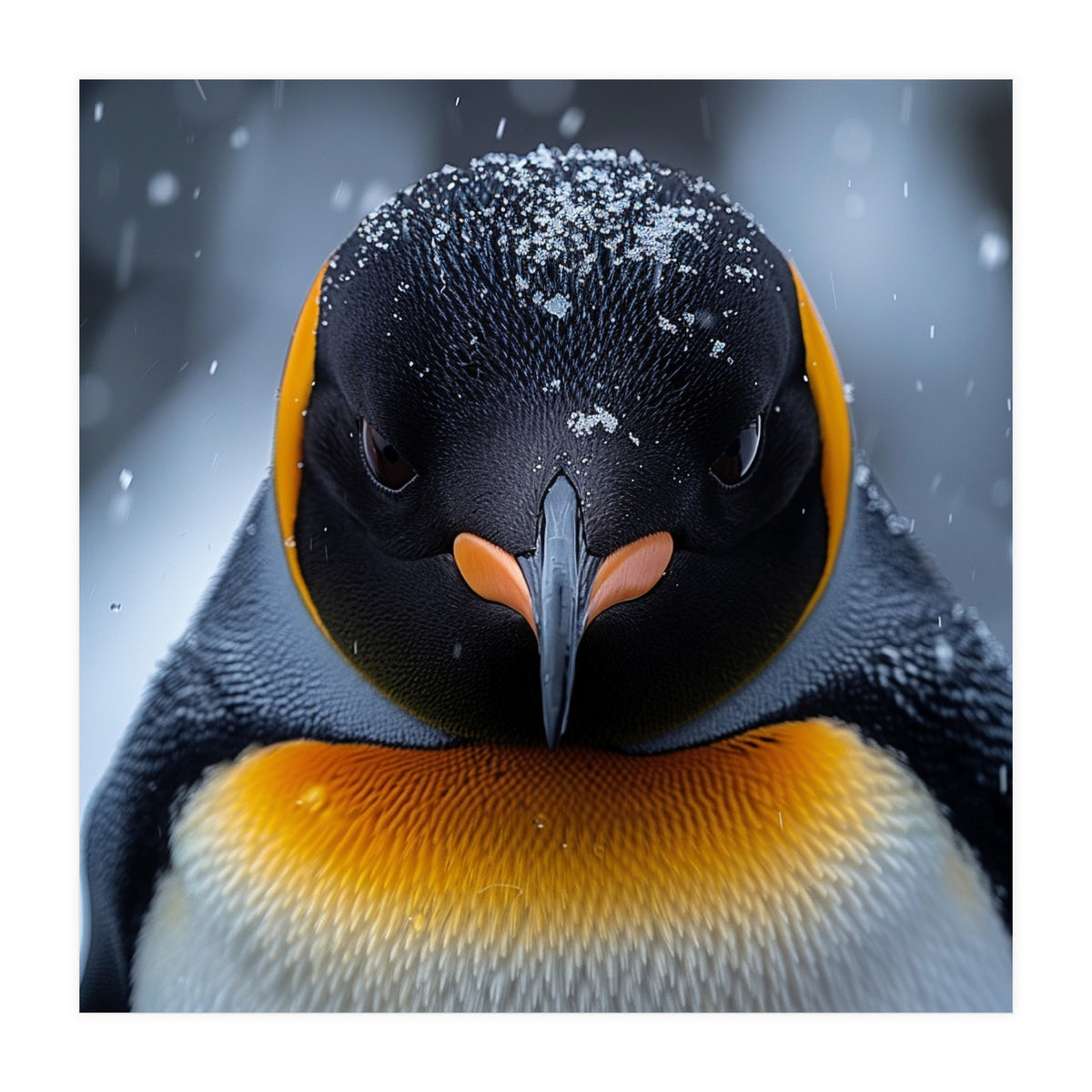 Close Up King Penguin In The Snow (Print Only)