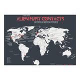 World Map of Alien First Contacts in Movies (Print Only) thumbnail