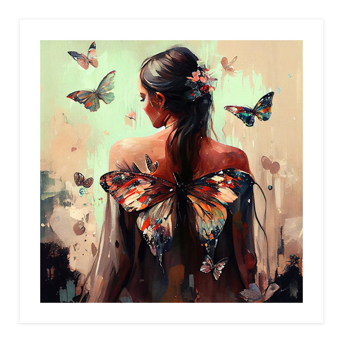 Powerful Butterfly Woman Body #3 (Print Only)