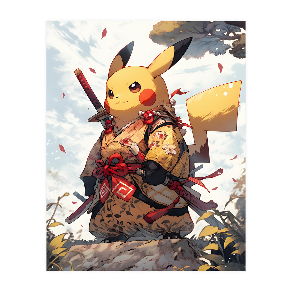 Pikachu Pokemon Samurai (Print Only)