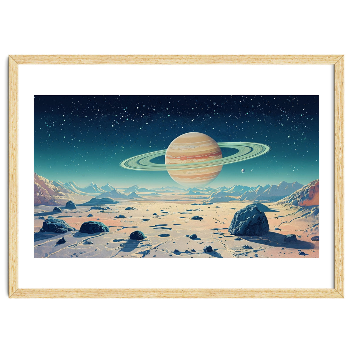 Alien Horizon: Saturn-Inspired Planetary Landscape