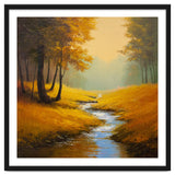 Golden Autumn Forest Path with Winding Creek thumbnail