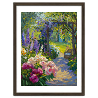 Serene Summer Garden Path Oil Painting