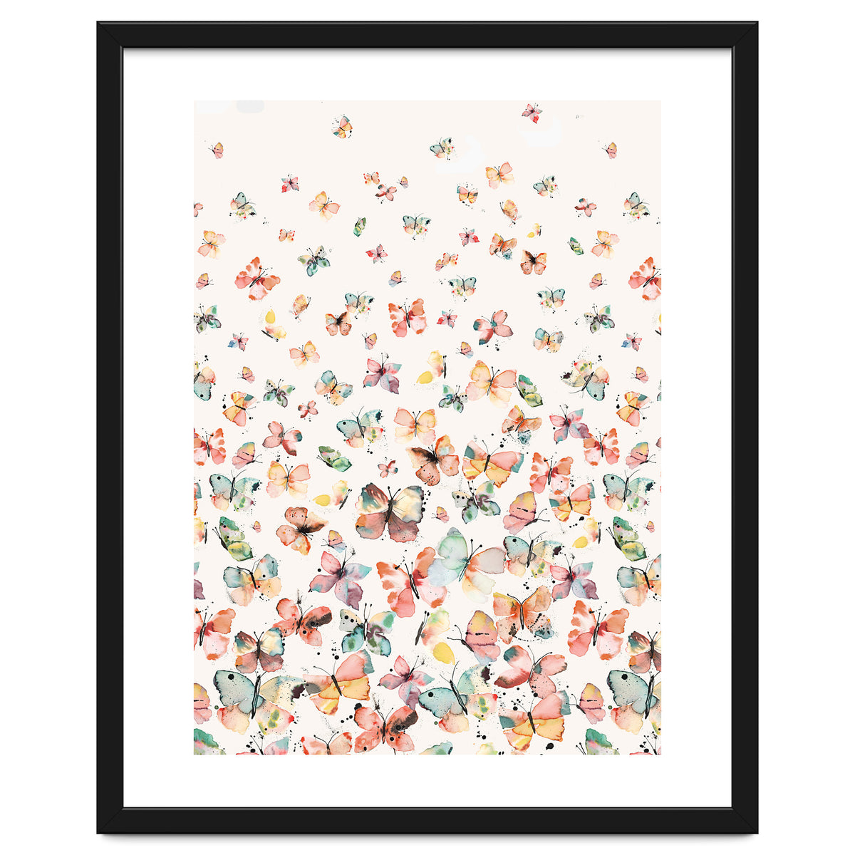 Watercolor Spring Butterflies Apricot