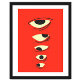 Abstract Eyes on Red Background thumbnail