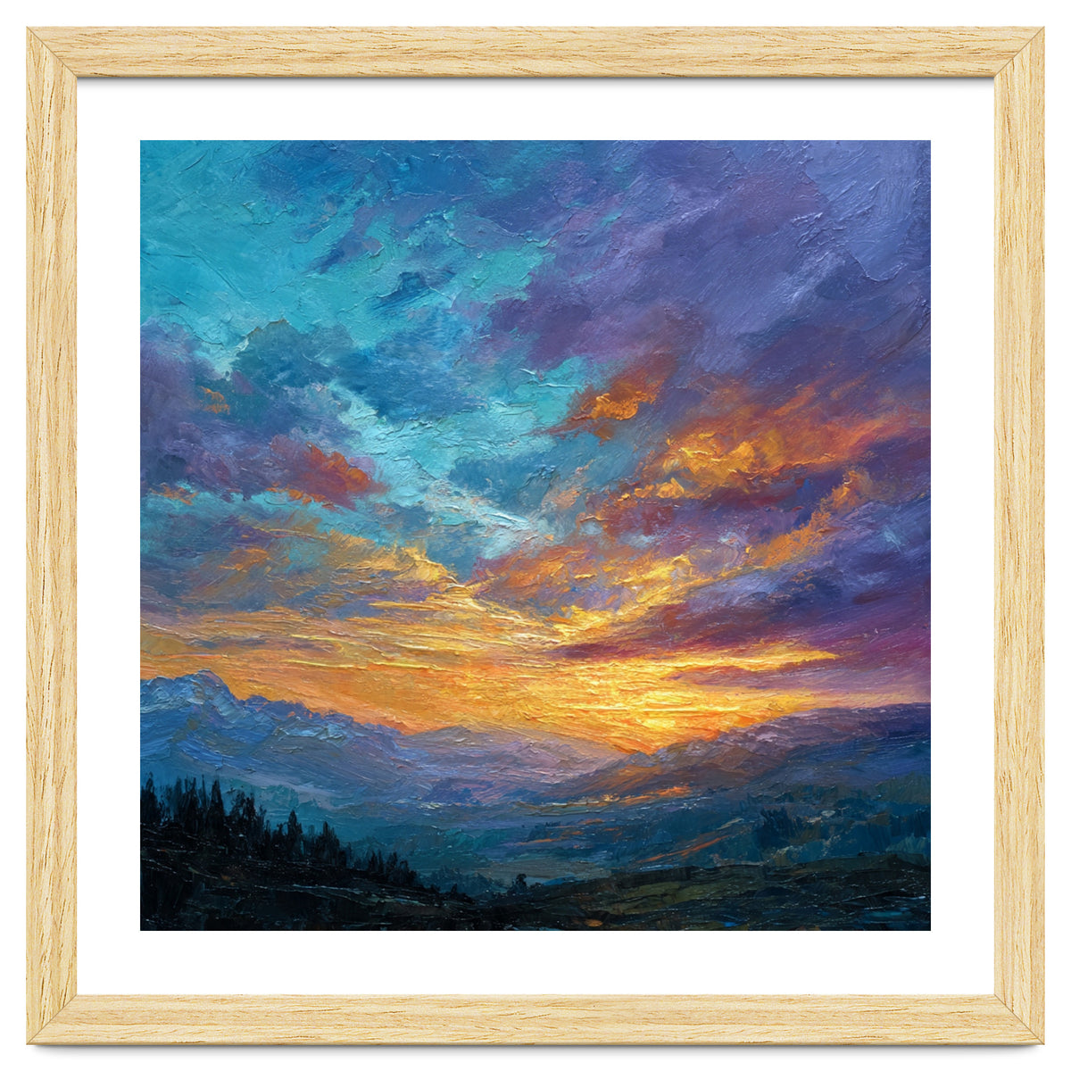 Ethereal Alpine Sunset Over Distant Peaks