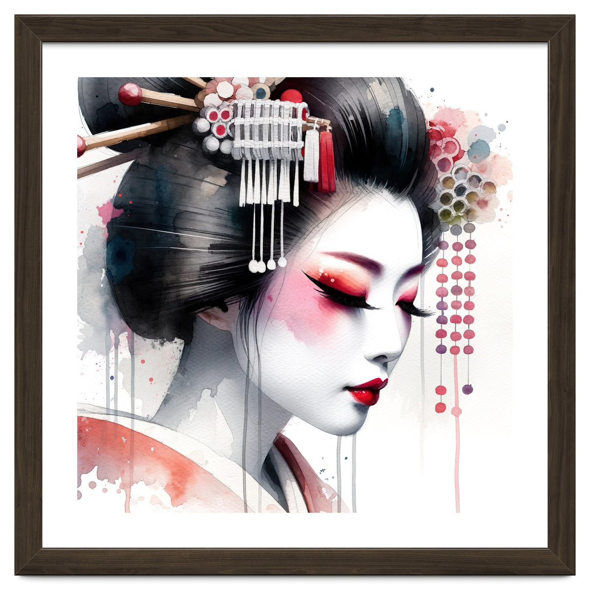 Crimson Kanzashi Modern Geisha