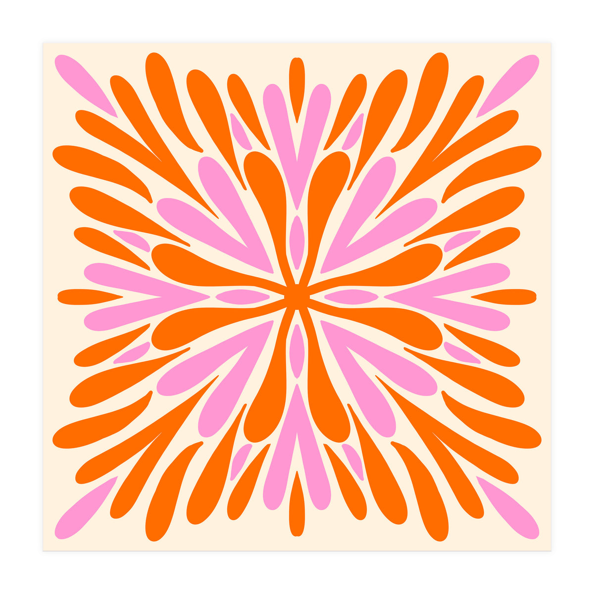 Symmetry Petals - pink and orange (Print Only)