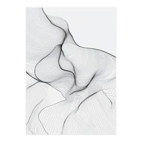 Abstract Black And White Flowing Lines Organic Form (Print Only)